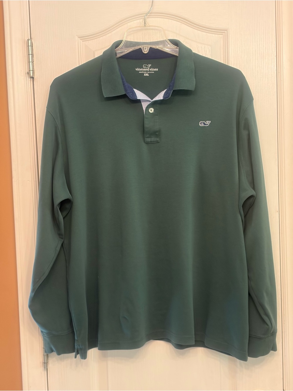 Vineyard Vines Men’s Forest Green Long-Sleeve Cotton Polo Shirt (XXL) New Cond.